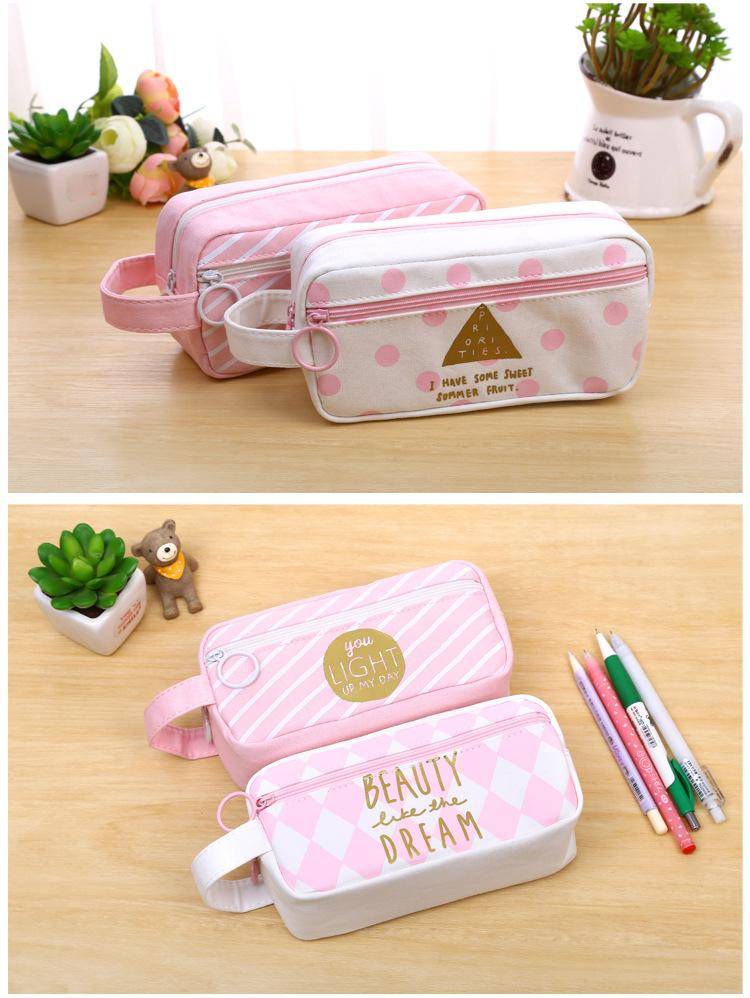 Kawaii Pink Canvas Stationery Bag – Kawaii Store – KawaiiMerch.com ...