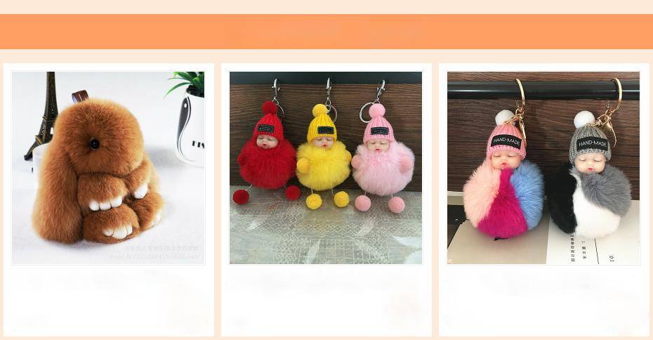 Kawaii Plush Keychain Cute Mini Simulation Easter Bunny