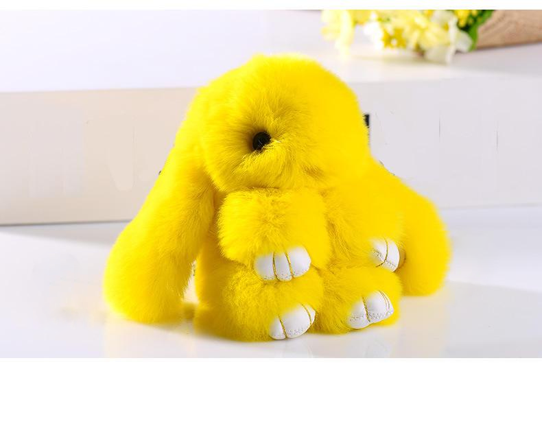 Kawaii Rabbit Fur Plush Toy Keychain