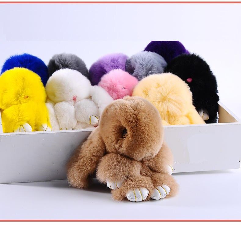 Kawaii Rabbit Fur Plush Toy Keychain