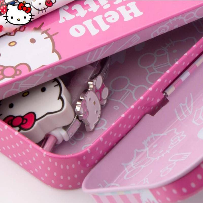 Kawaii Hello Kitty Double Layer Metal Pencil Case