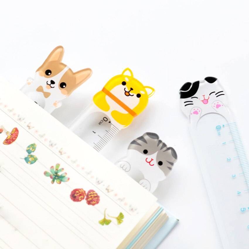Kawaii Transparent Plastic Ruler Measuring Tool For Kids