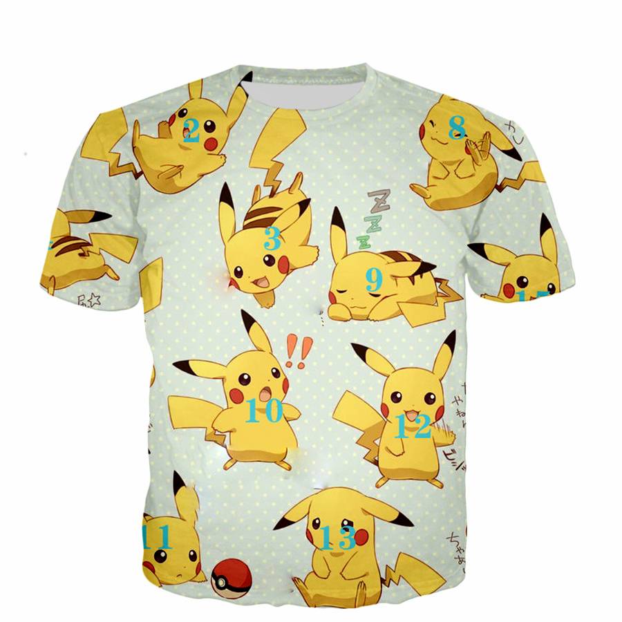 3D Cartoon Pikachu Pokemon T-Shirt - KawaiiMerch.com