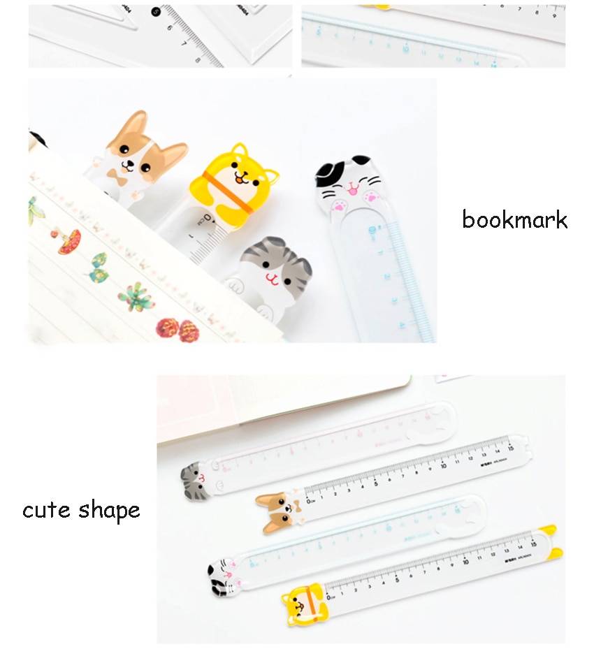 Kawaii Transparent Plastic Ruler Measuring Tool For Kids