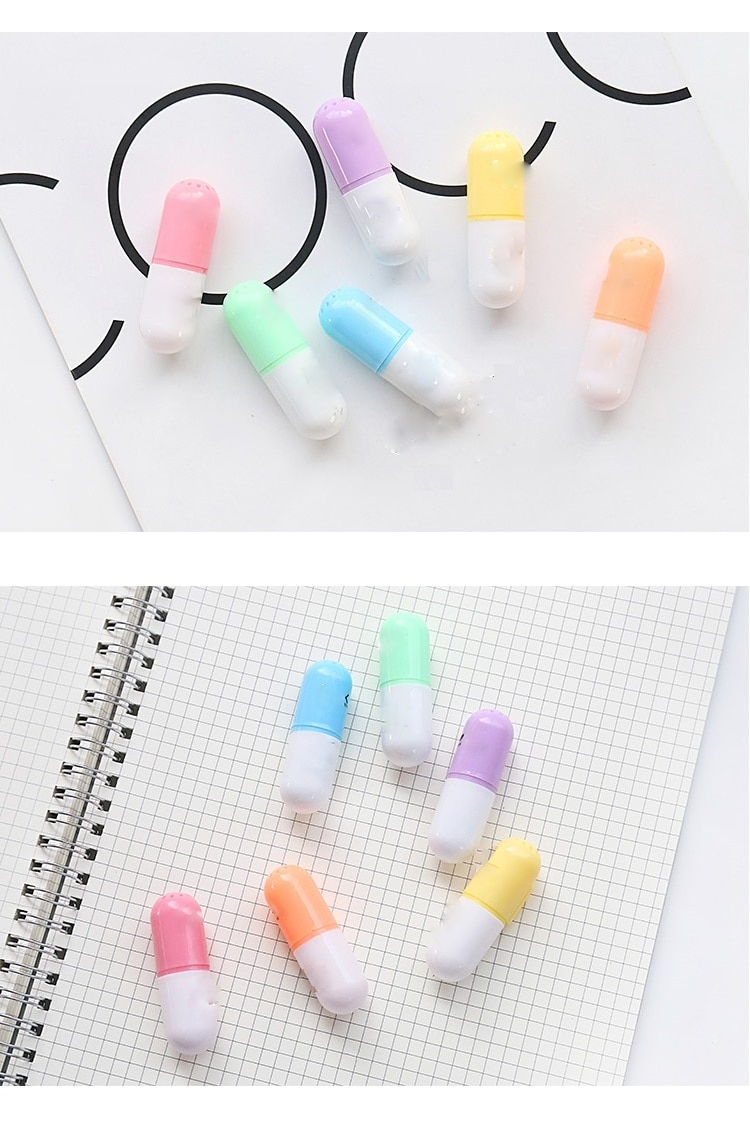 Kawaii Capsule Vitamin Pill Model Stationery Highlighter Pen
