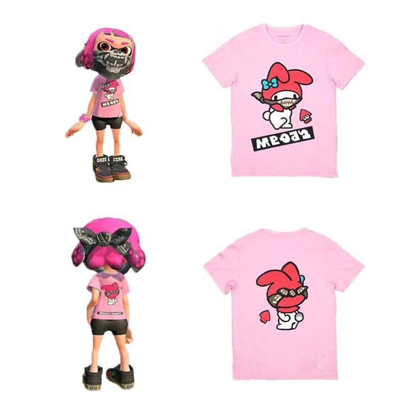 Cartoon Cinnamoroll/Pompom Purin Print Short Sleeve T-Shirt 