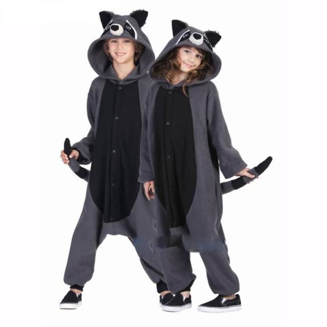 Kigurumi Onesie Gray Racoon Pajama Cosplay Costume Kigurumi Onesie Gray Racoon Pajama Cosplay Costume