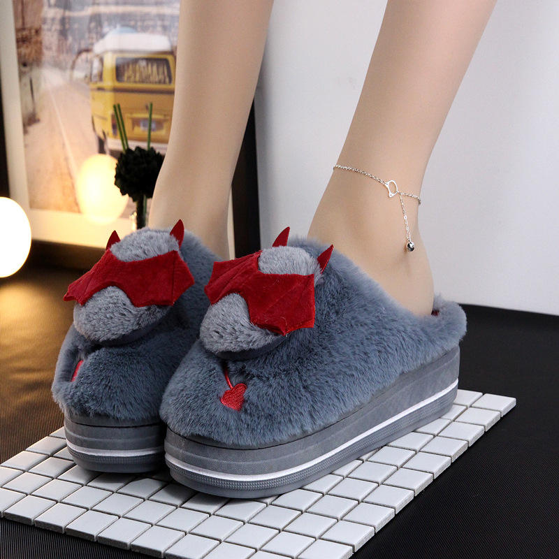Cartoon Bat High-Heeled Indoor Kawaii Slippers For Women