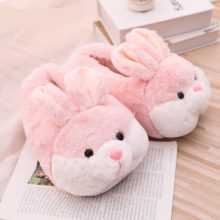 Women Winter Slippers Cute Pink Bunny Cartoon Design Warm Home Plush Head Silent Indoor Floor Adult Girl Lady House Shoes Women Winter Slippers Cute Pink Bunny Cartoon Design Warm Home Plush Head Silent Indoor Floor Adult Girl Lady House Shoes