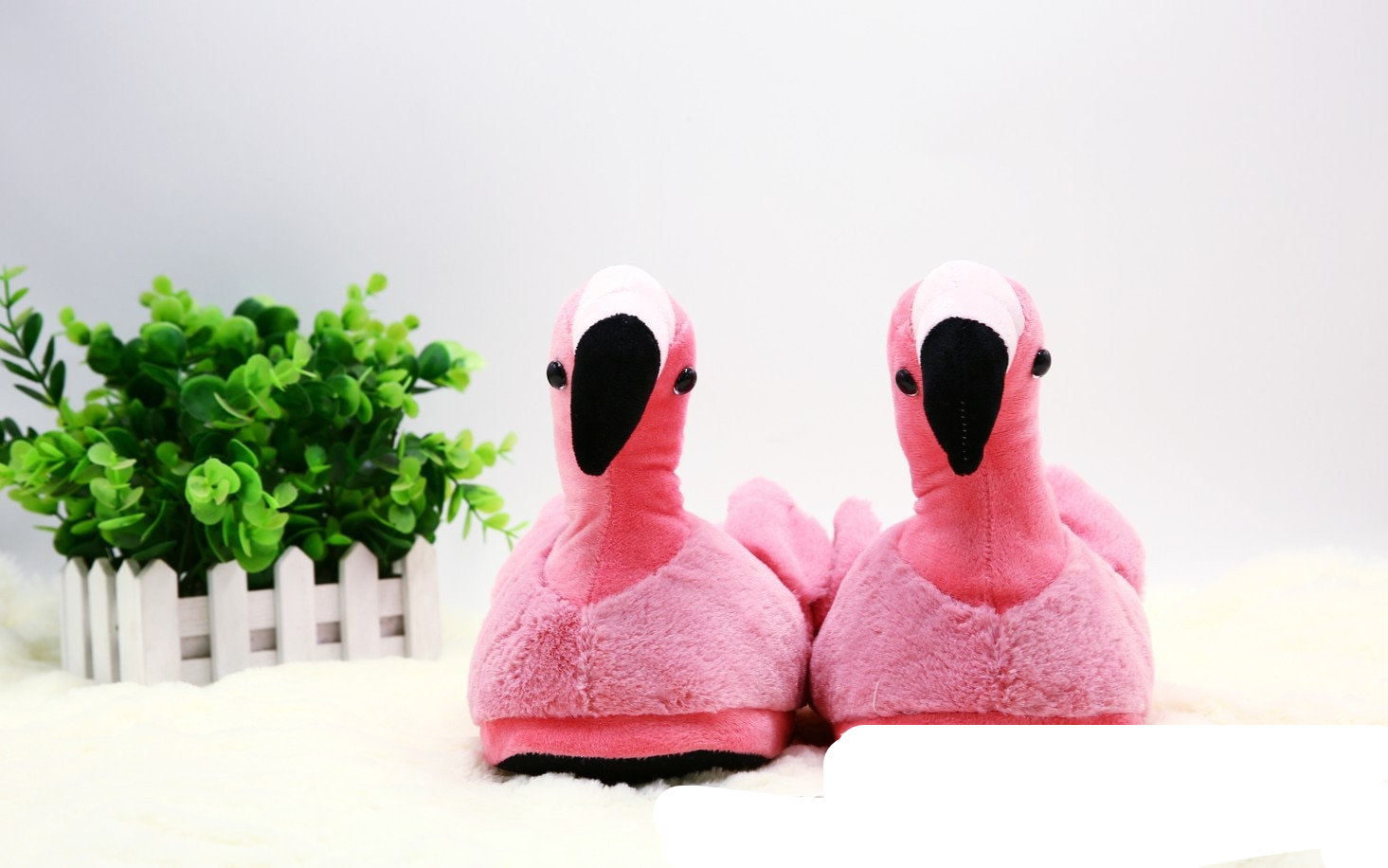 Flamingo Cartoon Soft Short Plush Shoe Flamingo Cartoon Soft Short Plush Shoe