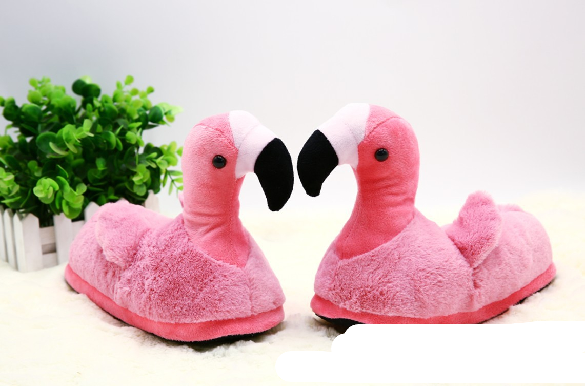 Flamingo Cartoon Soft Short Plush Shoe Flamingo Cartoon Soft Short Plush Shoe