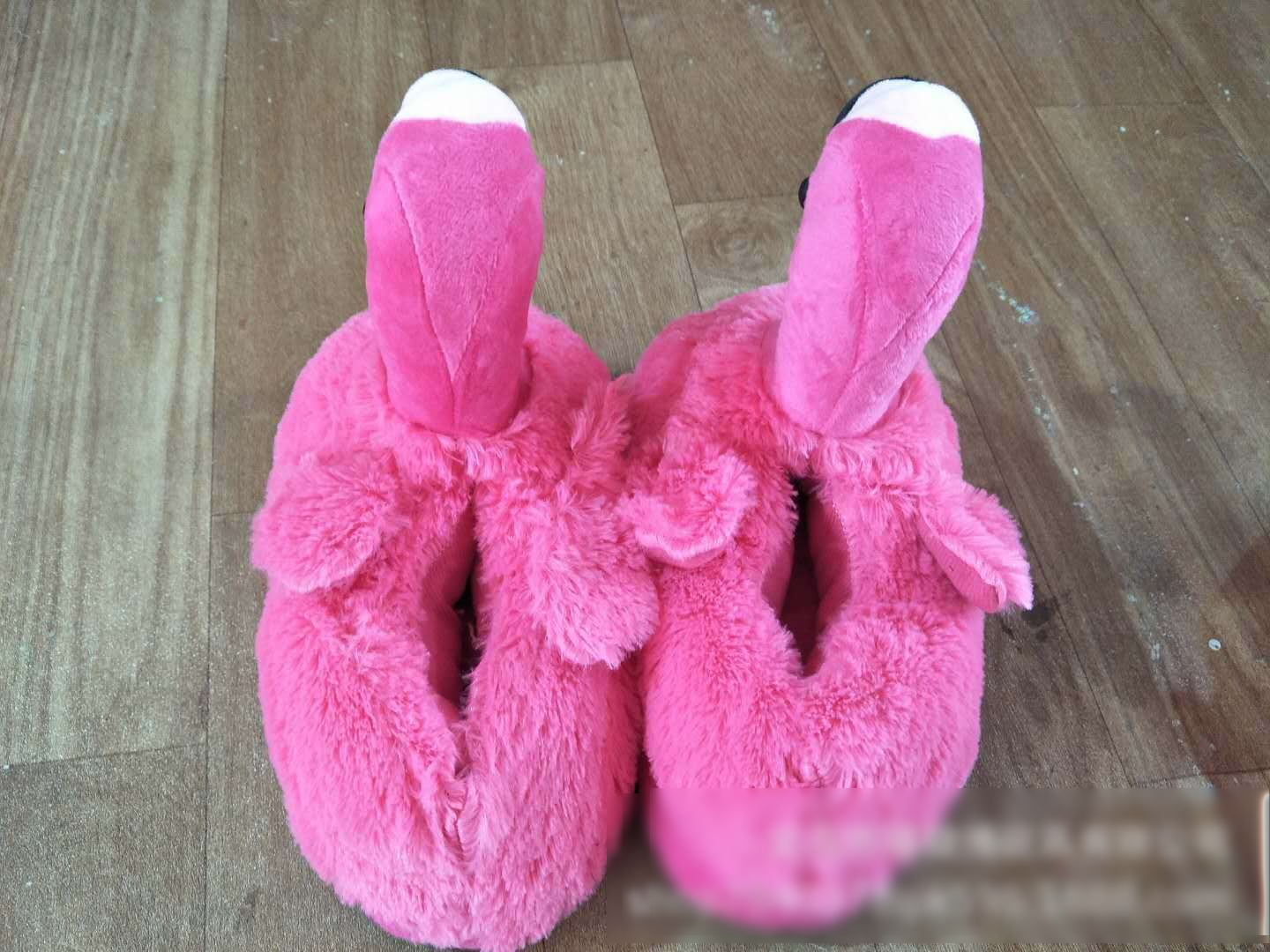 Flamingo Cartoon Soft Short Plush Shoe Flamingo Cartoon Soft Short Plush Shoe