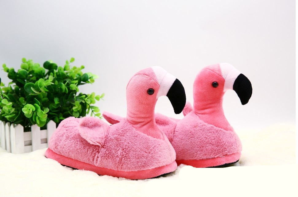 Flamingo Cartoon Soft Short Plush Shoe Flamingo Cartoon Soft Short Plush Shoe
