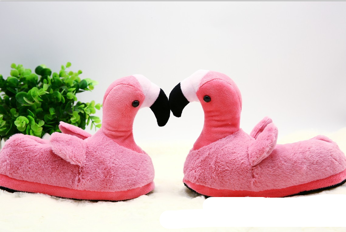 Flamingo Cartoon Soft Short Plush Shoe Flamingo Cartoon Soft Short Plush Shoe