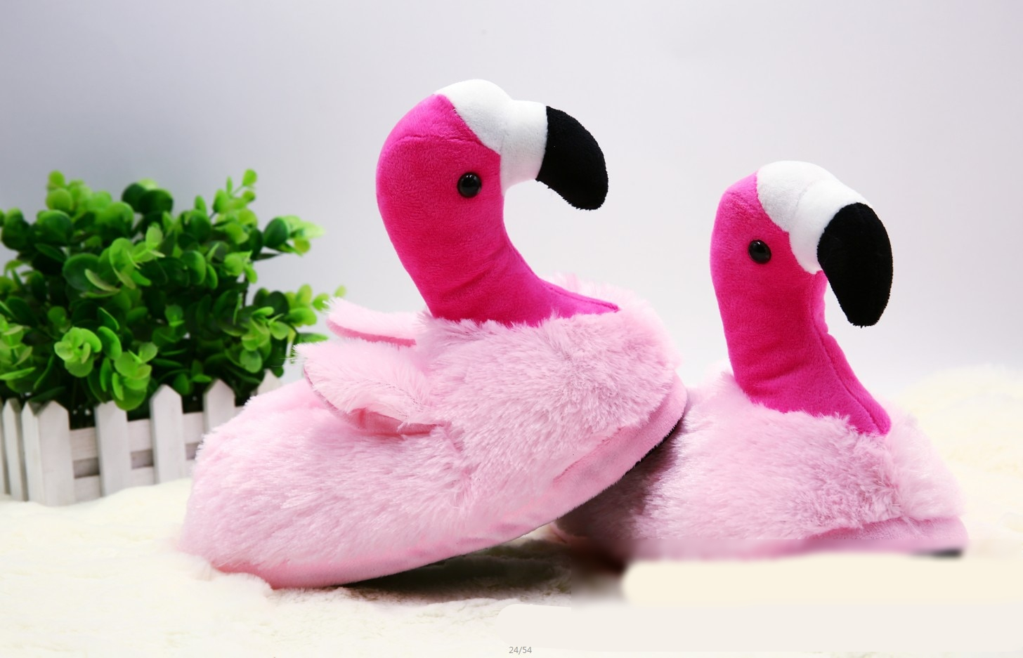 Flamingo Cartoon Soft Short Plush Shoe Flamingo Cartoon Soft Short Plush Shoe