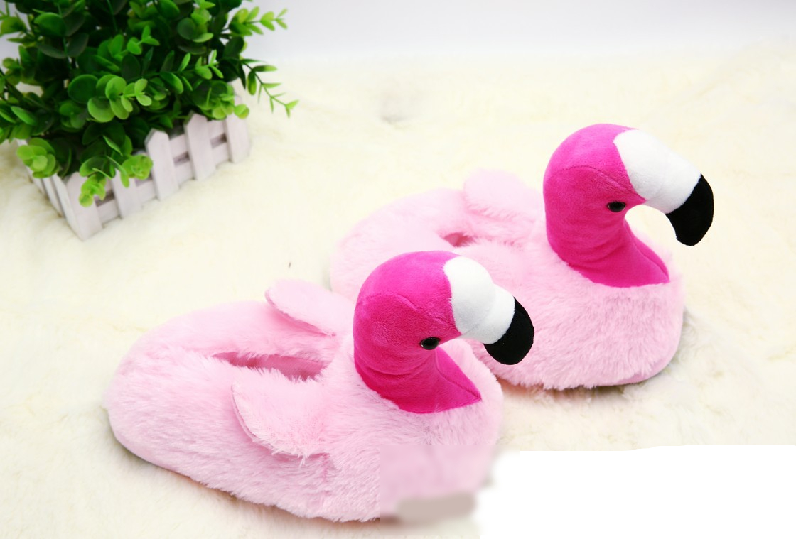 Flamingo Cartoon Soft Short Plush Shoe Flamingo Cartoon Soft Short Plush Shoe