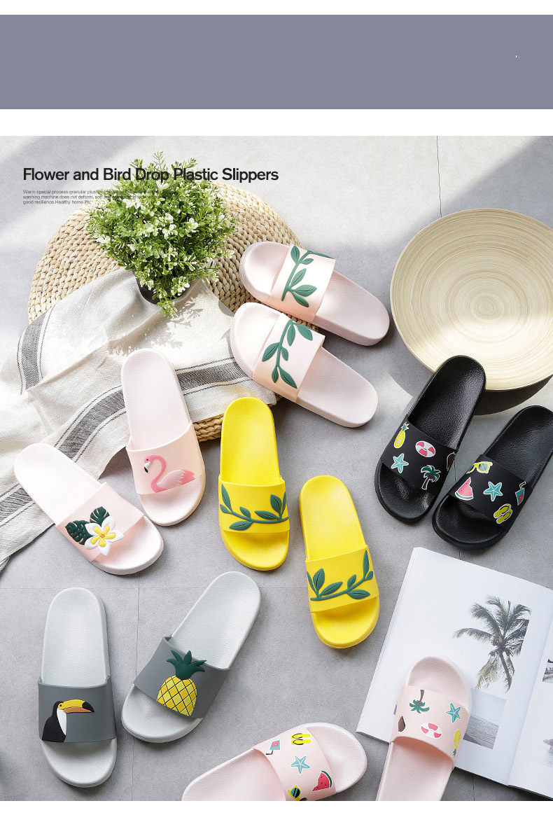 Flamingo Cartoon Flip Flops Non-Slip Slipper