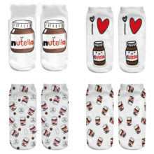 Women funny cute 3D print foods white nutella character socks unisex happy cartoon donuts biscuit dessert gift socks Dropship Women funny cute 3D print foods white nutella character socks unisex happy cartoon donuts biscuit dessert gift socks Dropship