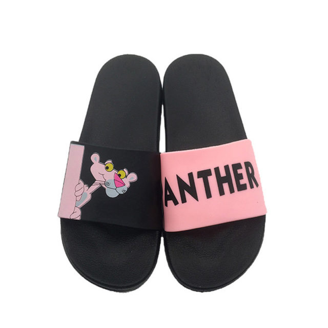 Cartoon Pink Panther Bedroom Flip Flops Slippers - KawaiiMerch.com