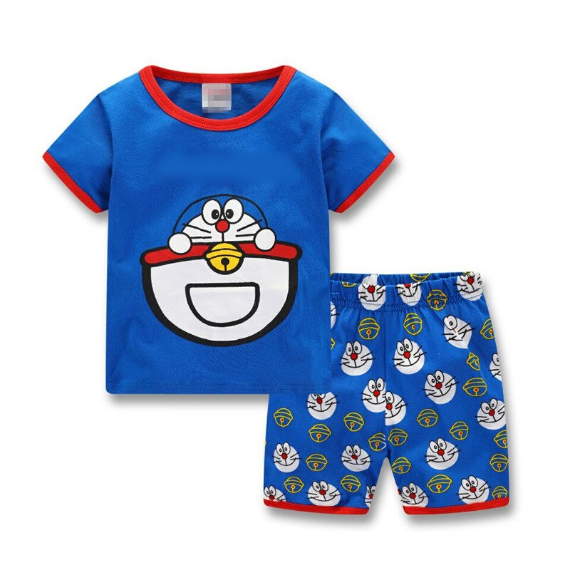 Doraemon Cartoon T-Shirt & Shorts Pajamas Sets For Baby Boy