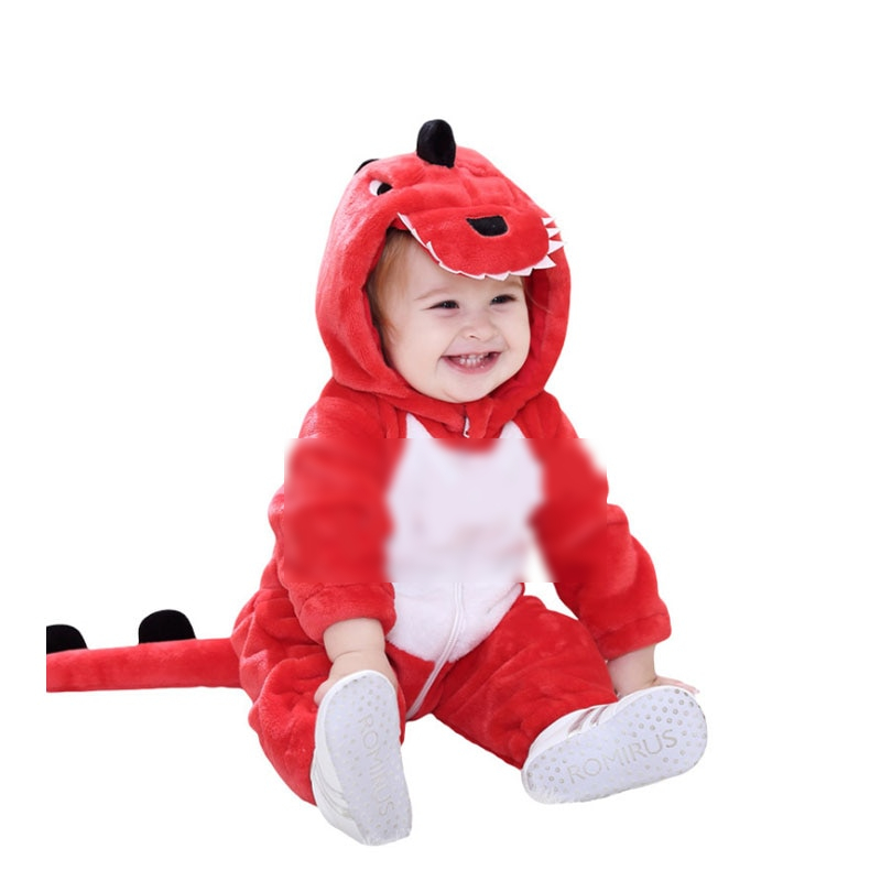 Red Dinosaur Kigurumi Onesie Cartoon Pijama Outfit Costume