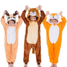 Kids Animal Onesies Lion Deer Fox Kigurumis Flannel Warm Soft Sleep Suit Boy Girl Festival Christmas Party Funny Cartoon Pajamas Kids Animal Onesies Lion Deer Fox Kigurumis Flannel Warm Soft Sleep Suit Boy Girl Festival Christmas Party Funny Cartoon Pajamas