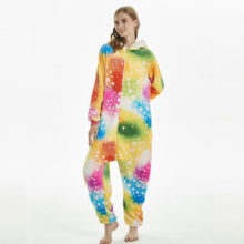 Colorful Stars Unicorn Onesie Kigurumis Women Girl Zipper Hooded Pajama Cartoon Animal Cute Overall One Pieces Warm Soft Suit Colorful Stars Unicorn Onesie Kigurumis Women Girl Zipper Hooded Pajama Cartoon Animal Cute Overall One Pieces Warm Soft Suit