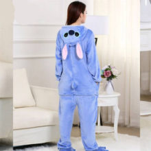 Stitch Onesies Blue Animal Kigurumis Pajama With Slippers Costume Stitch Onesies Blue Animal Kigurumis Pajama With Slippers Costume