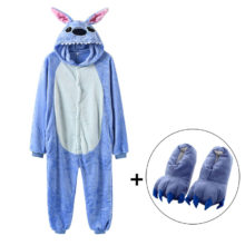 Stitch Onesies With Slippers Overalls Adult Women Men Blue Animal Kigurumis Pajama Button Zipper Jumpsuit Funny Outfit XXL Suit Stitch Onesies With Slippers Overalls Adult Women Men Blue Animal Kigurumis Pajama Button Zipper Jumpsuit Funny Outfit XXL Suit