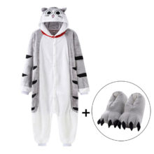 Chi Cat Onesie With Slippers Kawaii Kitty Pajama Animal Kigurumis Women Girl Adult Overall Winter Warm Soft Street Wear Jumpsuit Chi Cat Onesie With Slippers Kawaii Kitty Pajama Animal Kigurumis Women Girl Adult Overall Winter Warm Soft Street Wear Jumpsuit