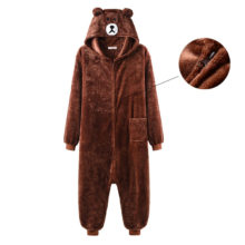Bear Kigurumis Zipper Model Animal Onesie Women Men Adult Couple Funny Jumpsuit Flannel Warm Soft Cartoon Winter Sleepwear Bear Kigurumis Zipper Model Animal Onesie Women Men Adult Couple Funny Jumpsuit Flannel Warm Soft Cartoon Winter Sleepwear