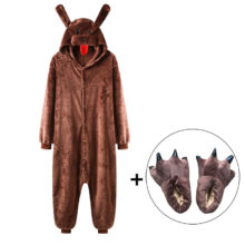 Teddy Dog Kigurumis Animal Poodle Onesie With Slippers Flannel Warm Winter Overall Festival Birthday Party Suit Funny Sleep Wear Teddy Dog Kigurumis Animal Poodle Onesie With Slippers Flannel Warm Winter Overall Festival Birthday Party Suit Funny Sleep Wear