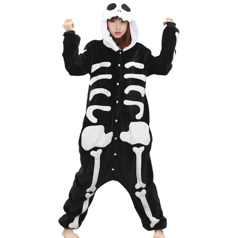Cartoon Skeleton Kigurumi Onesie Pajama Costume