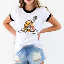 Five more minutes funny sleeping lazy egg print graphic t shirts women Gudetama tshirt tee shirt femme camisas mujer top clothes Five more minutes funny sleeping lazy egg print graphic t shirts women Gudetama tshirt tee shirt femme camisas mujer top clothes