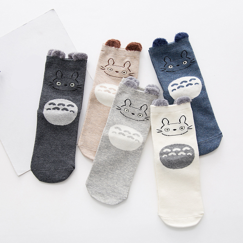 5 Pairs Kawaii Cartoon Totoro Soft Comfortable Socks 5 Pairs Kawaii Cartoon Totoro Soft Comfortable Socks