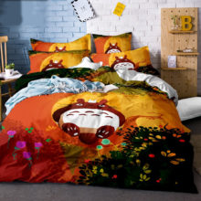 Bedding Set Duvet Cover Cartoon Totoro Bed Linens Flower Flat Sheet with Two Pillowcases Twin Bedding Set Duvet Cover Cartoon Totoro Bed Linens Flower Flat Sheet with Two Pillowcases Twin