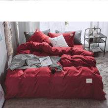 Sondeson Fashion Simple Style Home Wine Red Bedding Set Soft Printed Duvet Cover Set Flat Sheet Double Queen King For Women Man Sondeson Fashion Simple Style Home Wine Red Bedding Set Soft Printed Duvet Cover Set Flat Sheet Double Queen King For Women Man
