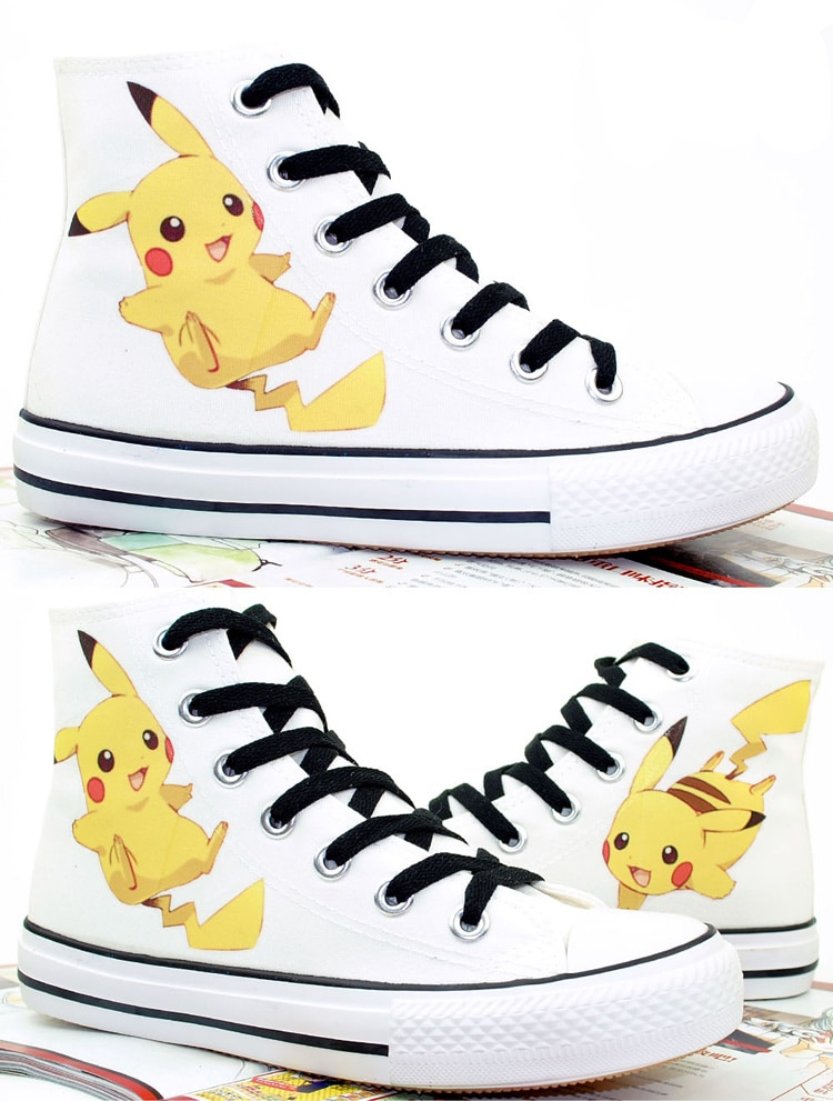 Pikachu Anime Cartoon Canvas Casual Comfortable Shoes For Men And Women