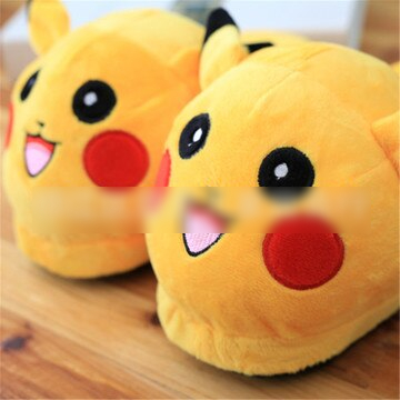 Anime Pokemon Yellow Pikachu Cotton Kawaii Shoes