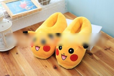 Anime Pokemon Yellow Pikachu Cotton Kawaii Shoes