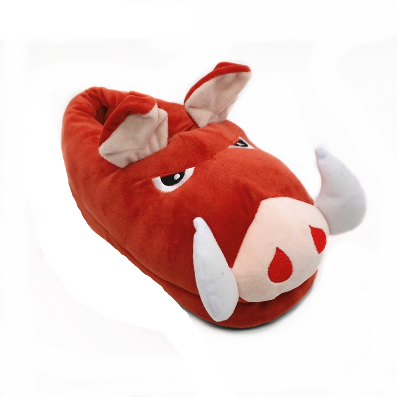 Wild Boar Pumbaa Cartoon Warm Short Plush Shoes