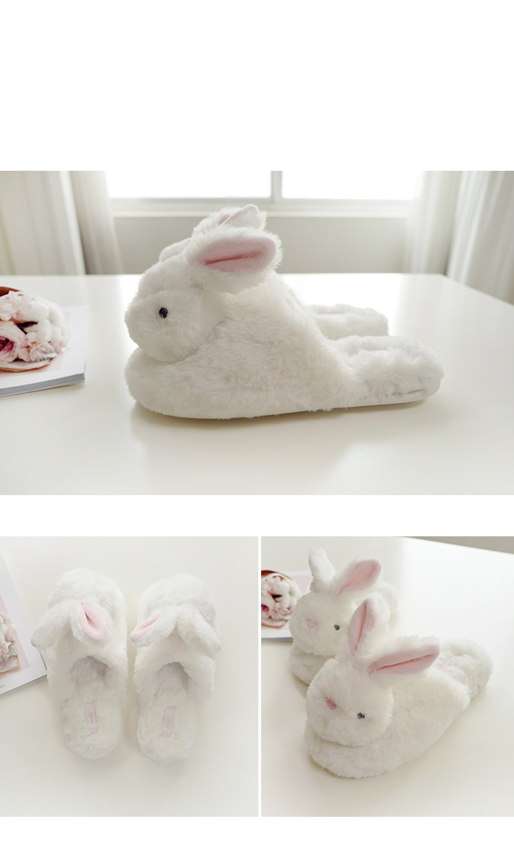 Rabbit Plush Indoor Bedroom Non-Slip Shoes 