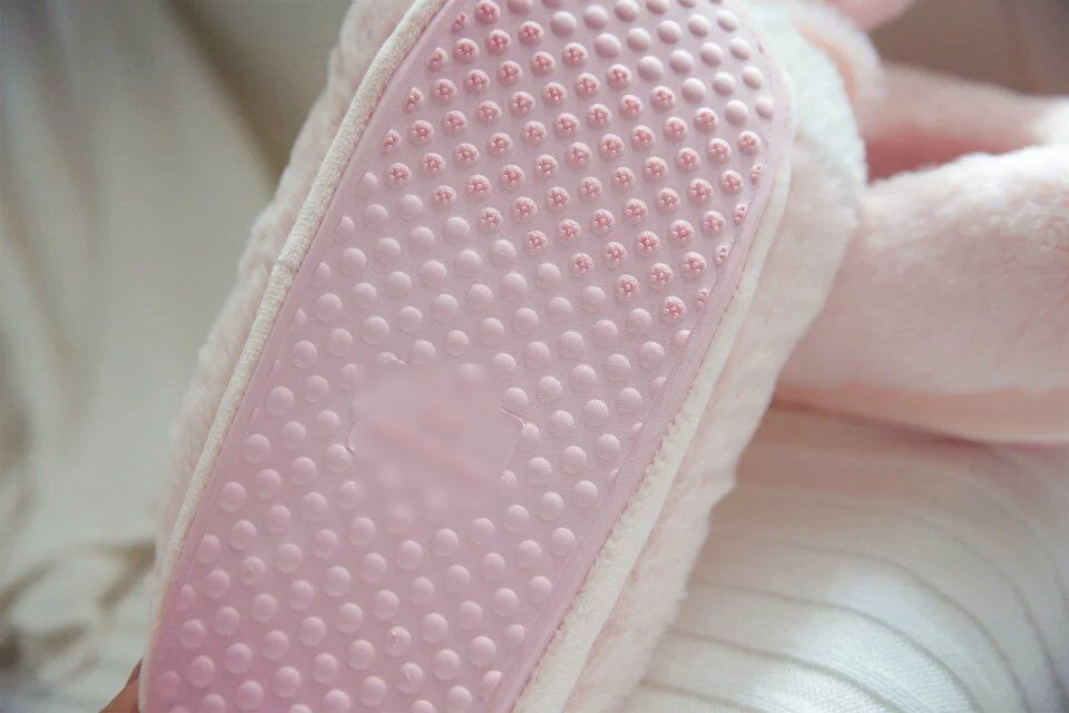 Cute Animal Rabbit Non Slip Flat Short Plush Shoes
