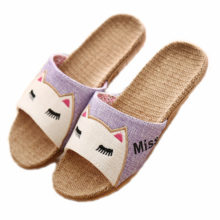 Suihyung Flax Slippers Women Summer Beach Shoes Cute Cat Flip Flops Breathable Slides Woman Indoor Linen Slippers Female Sandals Suihyung Flax Slippers Women Summer Beach Shoes Cute Cat Flip Flops Breathable Slides Woman Indoor Linen Slippers Female Sandals