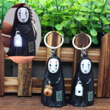 EUPNHY Double Side Spirited Away No Face Man Figure LED Keychain with Sound Anime Pendant Key Chains Key Holder Great Gifts EUPNHY Double Side Spirited Away No Face Man Figure LED Keychain with Sound Anime Pendant Key Chains Key Holder Great Gifts