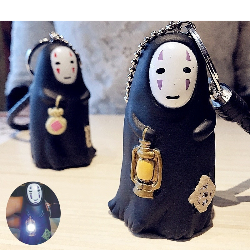 No Face Man Figure Cartoon Keychain With LED Light And Sound