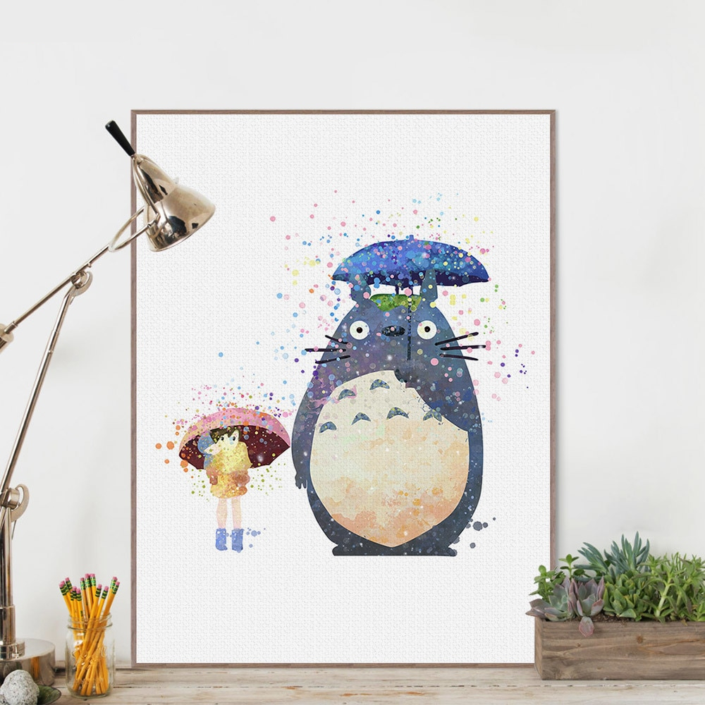 Totoro Anime Painting Canvas Room Decor Wall Art Posters