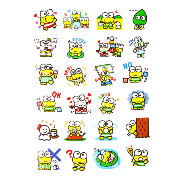 Kerokero Keroppi Sanrio Cartoon Stickers - KawaiiMerch.com