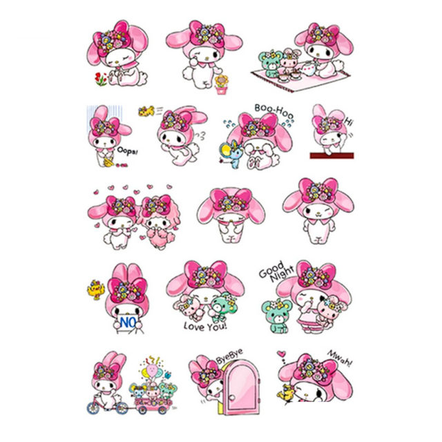 My Melody Cartoon Design Stickers Pack – Kawaii Store – KawaiiMerch.com ...