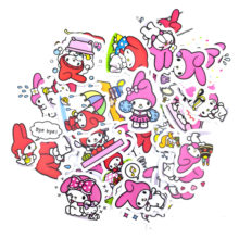 40pcs Sanrio Pink Melody Cartoon Cute Stickers for Kid Toy Children Girl Letter Stationery Scrapbooking Stickers 40pcs Sanrio Pink Melody Cartoon Cute Stickers for Kid Toy Children Girl Letter Stationery Scrapbooking Stickers